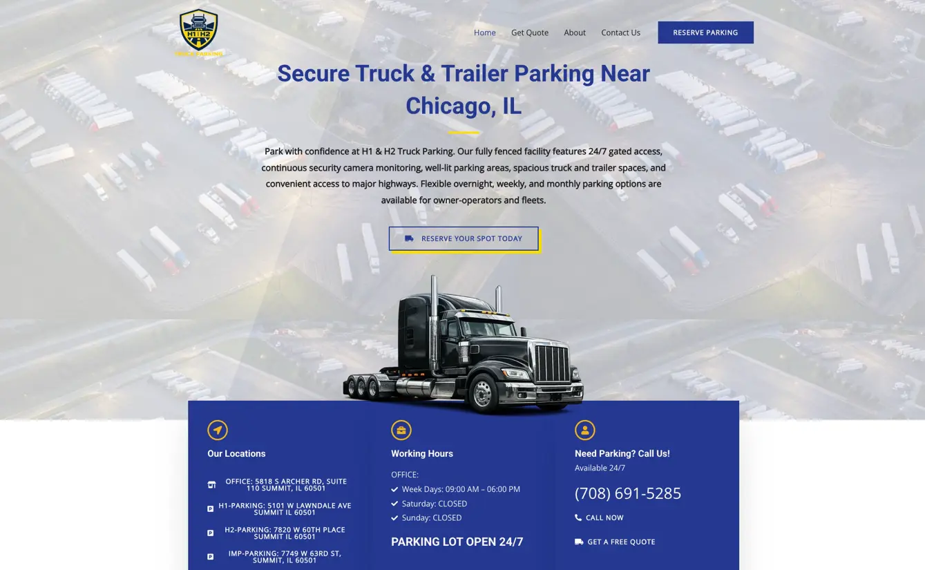 H&H Parking Website by Applexe